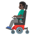 👨🏿‍🦼 man in motorized wheelchair: dark skin tone display on Google